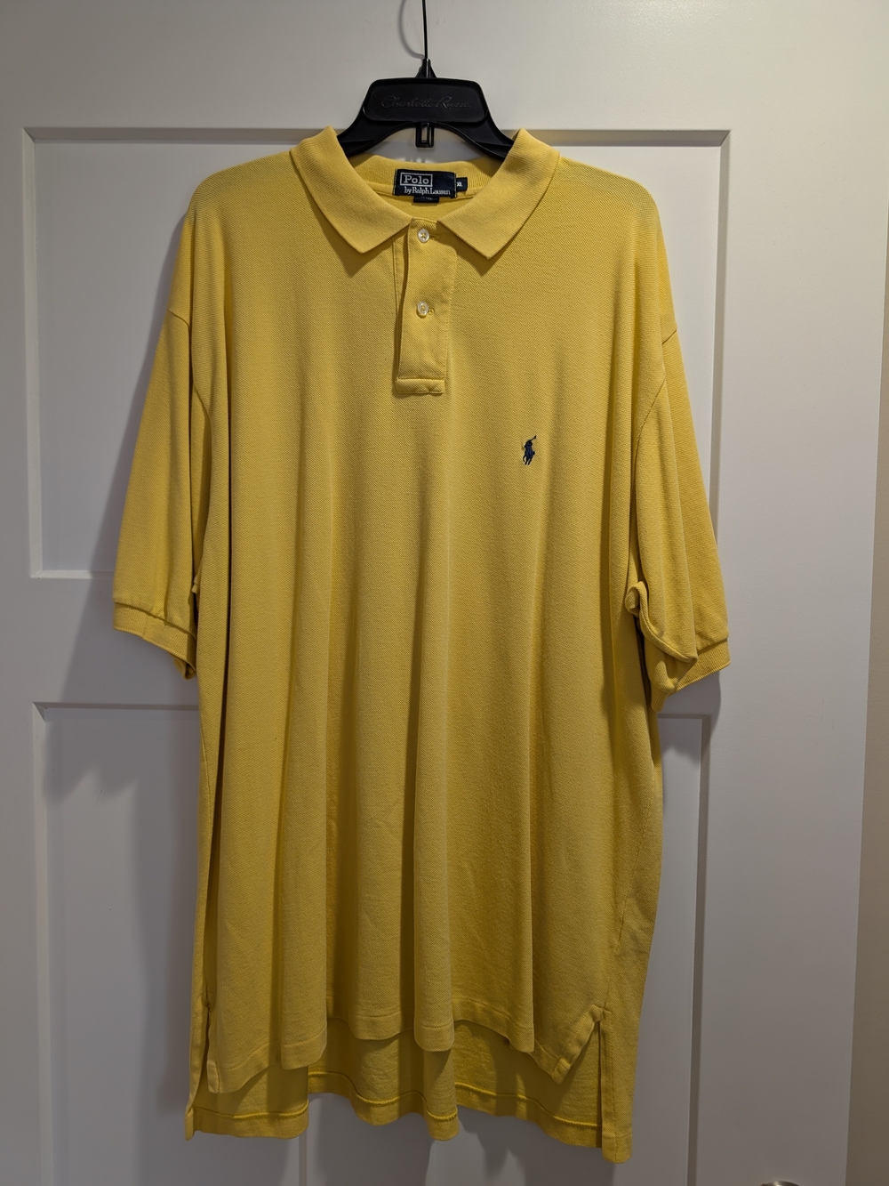 Polo by Ralph Lauren Yellow Men's Pique Polo with Embroidered Pony